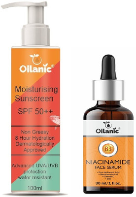 Oilanic Sunscreen With SPF 50++ Lightweight 100ml & Niacinamide Face Serum 30ml(2 Items in the set)
