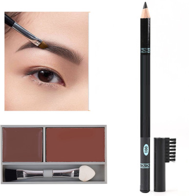 Latixmat eyebrow powder cake eyebrow make up palette, WATERPROOF EYE BROW PENCIL(2 Items in the set)