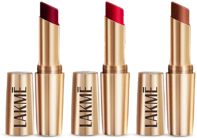 Lakmé 9 To 5 Matte Bullet Lipstick(Red,Burgundy Passion,Caramel Latte, 10.8 g)