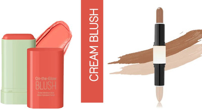 nn contour stick & highlighter easy to use long lasting with multi ple use blusher stick matte finish(2 Items in the set)