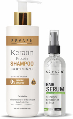 SEVAEN Keratin Shampoo and Professional Hair Serum(2 Items in the set)