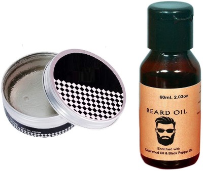 MYEONG Men hair & beard styling wax and oil(2 Items in the set)