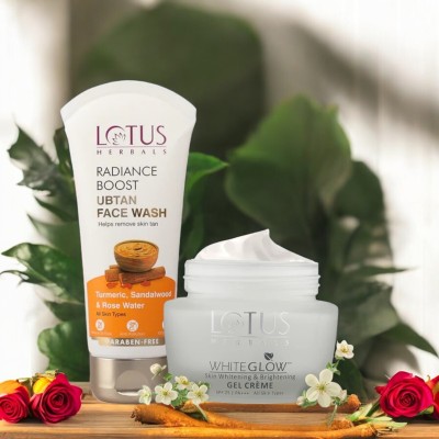 LOTUS HERBALS Skin Brightening Gel Crème SPF 25 PA+++ 60G with Radianc(2 Items in the set)