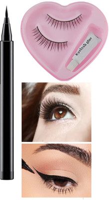 Emijun eye makeup combo with False Eyelashes and sketch liner black(2 Items in the set)