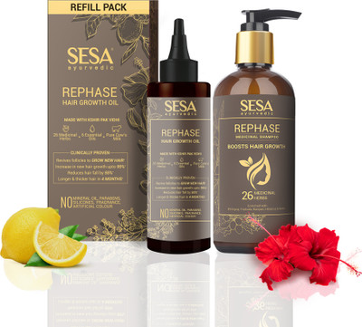 SESA Rephase Ayurvedic Hair Growth Combo - Oil Refill Pack 100ml + Shampoo 300ml(2 Items in the set)
