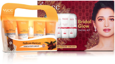 VLCC Bridal Glow Facial & Pedicure Manicure Kit -Hyaluronic Acid, Vit C & Niacinamide(2 Items in the set)