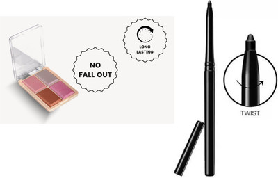BLUEMERMAID INTENSE BLACK CRAYON KAJAL WITH MULTI-COLOR HIGHLIGHTER PELLET FOR WOMEN(2 Items in the set)