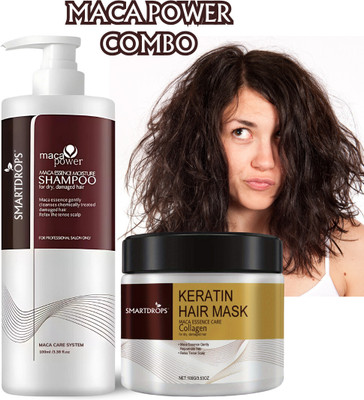 smartdrops Maca Root Hair Growth Shampoo & Keratin Smooth Hair Mask Duo(2 Items in the set)