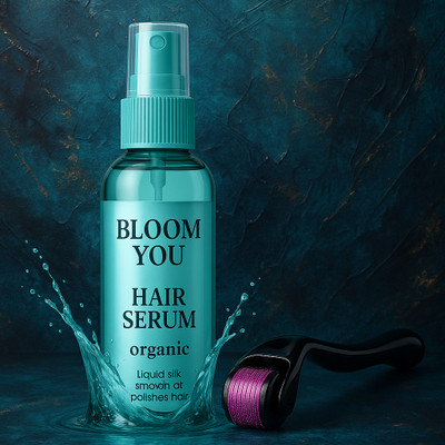 BLOOM YOU Hair Regrowth Essential Combo – Serum & Derma Roller(2 Items in the set)