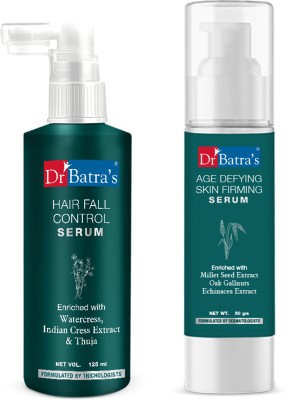 Dr Batra's Hair Fall Control Serum-125ml and Age defying Skin firming Serum - 50 g (Pack of 2 for Men and Women)(2 Items in the set)