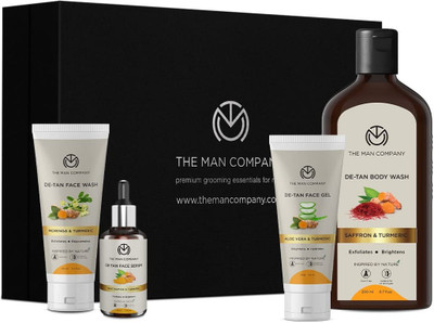 THE MAN COMPANY Ultimate De Tan Kit with Face Wash, Face Gel, Body Wash, Face Serum (4 Items in the set)