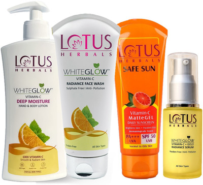 LOTUS HERBALS Vitamin-C Radiance SS Beauty Bundle(4 Items in the set)