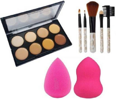 Rsentera concealer 9727 with 2 puff and 5pcs-makeup-brush(8 Items in the set)