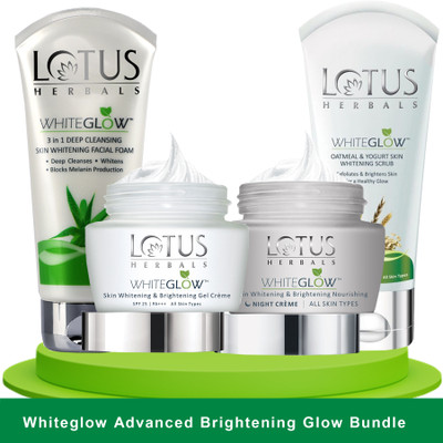 LOTUS HERBALS WhiteGlow Skin Brightening Glow Bundle(4 Items in the set)