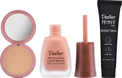 Dazller Face Makeup Essentials - Sunset R42 - Foundation,12ml + Compact,9g + Primer,10g(3 Items in the set)