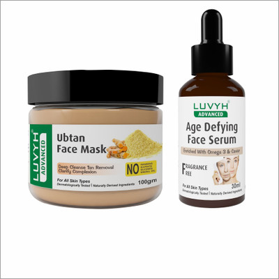 LUVYH Ubtan Face Mask - 100g and Age Defying Face Serum 30ml(2 Items in the set)