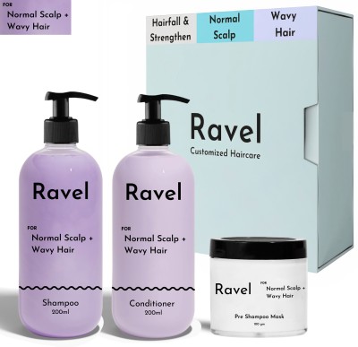 Ravel Customized Shampoo, Conditoner & Hair Mask for Normal Scalp + Wavy Hair(3 Items in the set)