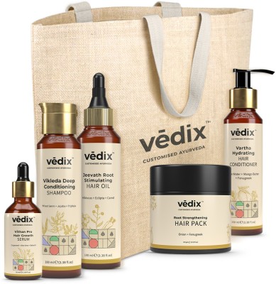 Vedix Ayurvedic Hair Kit | Hair growth Special Combo | Normal - Oily Scalp(6 Items in the set)