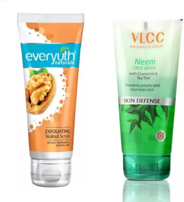 VLCC Naturals Scrub 50g & Neem Facewash 150g Pack of 2(2 Items in the set)