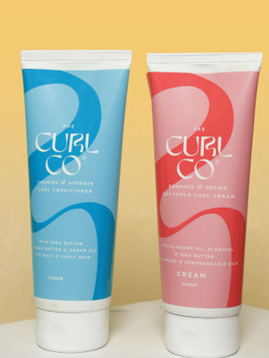 The Curl Co Conditioner + Curl Cream Combo | Everyday Cleansing & Hydrating |Great for curly hair| 200 gm each(2 Items in the set)