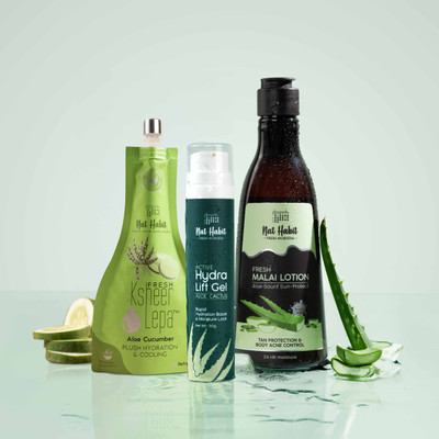 Nat Habit Aloevera Gel Hydration Combo | 3-in-1 Body and Skin Care Combo(3 Items in the set)