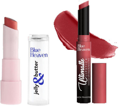 BLUE HEAVEN JELLY & BUTTER LIP BALM 3G & ULTIMATTE NON TRANSFER LIPSTICK 2.2G(2 Items in the set)