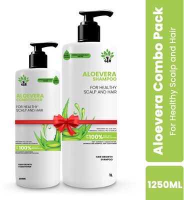 GIR Aloe Vera Shampoo + Conditioner Combo – 1000ML & 250ML (Smooth & Shine Kit)(2 Items in the set)