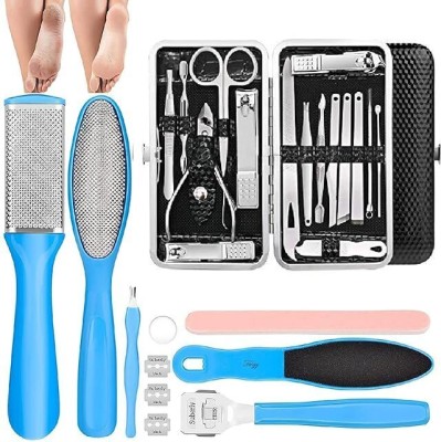 Mwezi Pedicure Kits-Callus Remover,23 in 1 Stainless Steel Manicure Set , Foot File Foot Rasp Dead Skin(23 Items in the set)