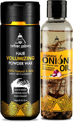 urbangabru Hair Volumizing Powder 10 GM & Ayurvedic Onion Oil 200 M - Men's Grooming Combo(2 Items in the set)