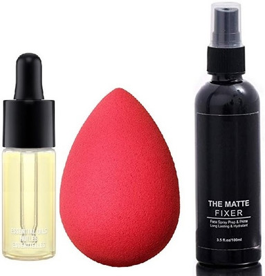 SEUNG LONG LASTING & WATERPROOF COMBO OF BLENDER MAKEUP WITH SERUM&FIXER(3 Items in the set)