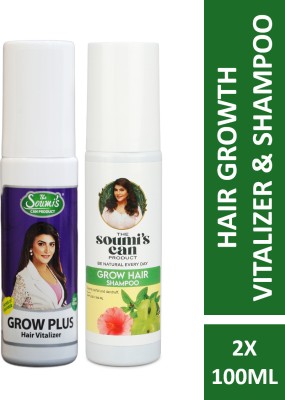 The Soumi's Can Product GROW PLUS HAIR VITALIZER 100ML & GROW HAIR SHAMPOO 100ML(2 Items in the set)