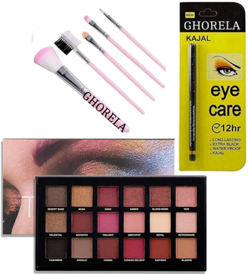ghorela g 1 Rozi Golden Makeup Kit + 1 PTA Kajal Eyeliner + 5-in-1 Makeup Brush Set (Pack of 3)(1 Items in the set)