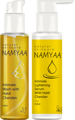 Namyaa Haldi Chandan Intimate Glow Kit - For Dark Intimate Area | Serum 100ml & Wash 100ml(2 Items in the set)