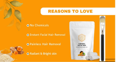 GFSU - GO FOR SOMETHING UNIQUE Turmeric hair remover power with brush(2 Items in the set)