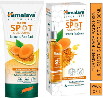 HIMALAYA dark spot clearing turmeric face pack 100g & turmeric face serum 30ml(2 Items in the set)