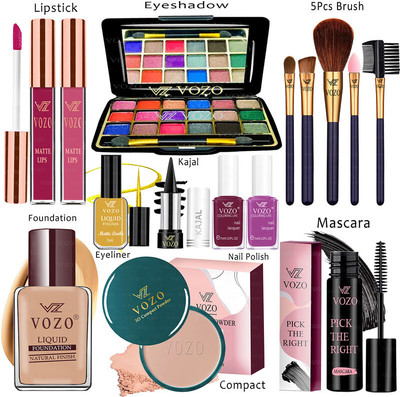 VOZO Makeup Combo Kit One-stop Beauty Package for Beginners and Professionals 312(15 Items in the set)
