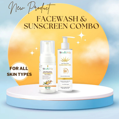 GREEN PULP Mix Fruit White Curcumin Anti Pollution Foaming Facewash For All Skin Type Anti Pollution Sunscreen Gel(2 Items in the set)