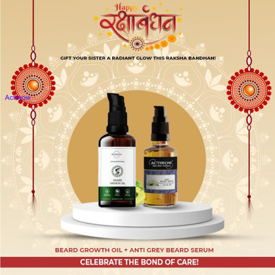 ACTIWOW Beard Growth Oil & Anti Grey Beard Serum With Quick Beard Fix(2 Items in the set)