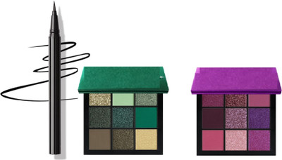 GABBU 2 MULTI COLOR SHIMMER MATTE EYESHADOW AND BLACK LINER SKETCH COMBO(3 Items in the set)