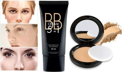 DARVING New BB 5 in 1 Blemish Balm Cream with Flawless Pressed Powder(2 Items in the set)