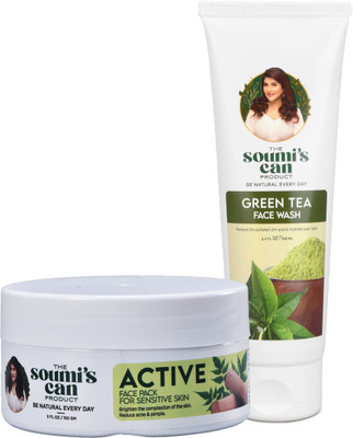 The Soumi's Can Product Active Face Pack (150gm) & Green Tea Face Wash (100ml)(2 Items in the set)