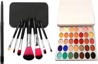 SUBHMUN Kajal & Makeup Beauty Set of 7 Brush & The Eyeshadow Palette(3 Items in the set)