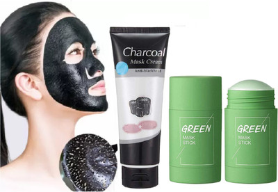 Arcanuy Green Tea mud mask stick With Peel Off Charcoal mask(2 Items in the set)
