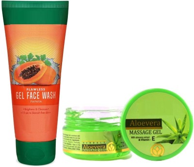 Emijun Papaya face wash For Women, Anti Bacterial, Pure Aloe Vera Gel(2 Items in the set)