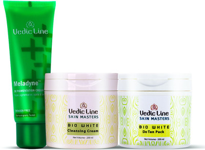 Vedic Line Magical De Tan Kit Gives Magical Results In First Use (Pack of 3) 450ml(3 Items in the set)
