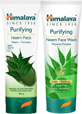 HIMALAYA PURIFYING NEEM FACE WASH 100ML + FACE PACK 100G(2 Items in the set)