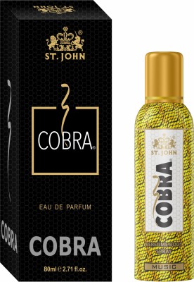 ST-JOHN Cobra Deo No Gas Music Deodorant Body Spray (100ML) and Cobra 80ML Perfume(2 Items in the set)