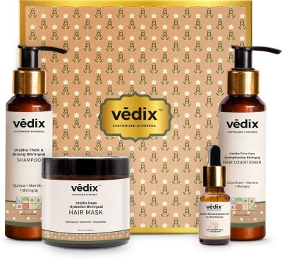 Vedix Ayurvedic Bhringadi Hair Care Kit,Hair Oil,Shampoo,Conditioner,Mask 310ml(4 Items in the set)