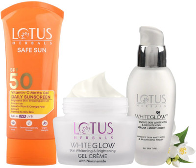 LOTUS HERBALS WHITEGLOW GEL CREME INTENSIVE SERUM WITH VIT C SUNSCREEN(3 Items in the set)
