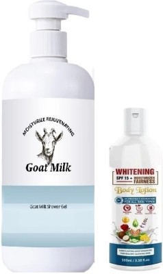 HOUSE OF COMMON Goat Milk Whitening Body Wash 300ml & Whitening Body Lotion 100ml(2 Items in the set)